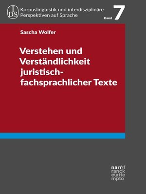 cover image of Verstehen und Verständlichkeit juristisch-fachsprachlicher Texte